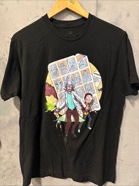 Rick and Morty Graphic Short Sleeve T-Shirt - Black Large